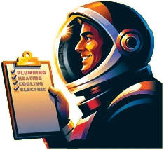 All Systems Pros astronaut mascot holding a clipboard